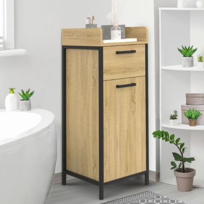 Colonne de rangement d'appoint salle de bain DETROIT 1 tiroir 1 placard design industriel
