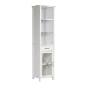Colonne de rangement en effet bois blanc avec tiroir Teamson Home
