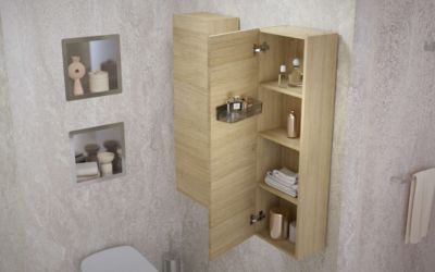 Colonne de rangement salle de bain Mud l.35 x P.25 x H.110 cm - NOFER Mud