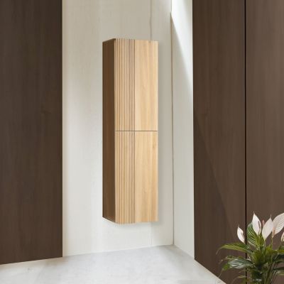 Colonne de salle de bain 160 cm chêne clair Aqualinéa