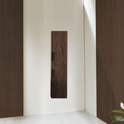 Colonne de salle de bain 160 cm effet noyer Aquasila