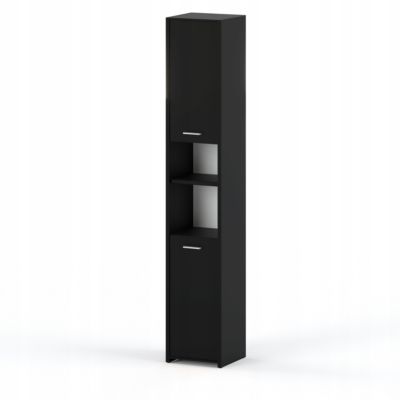 Colonne de salle de bain 30 cm noir - meuble de rangement sur pied