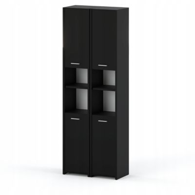 Colonne de salle de bain 30 cm noir - meuble de rangement sur pied
