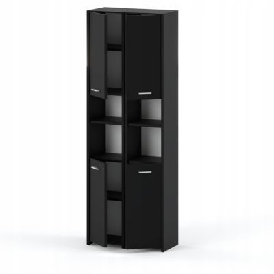 Colonne de salle de bain 30 cm noir - meuble de rangement sur pied