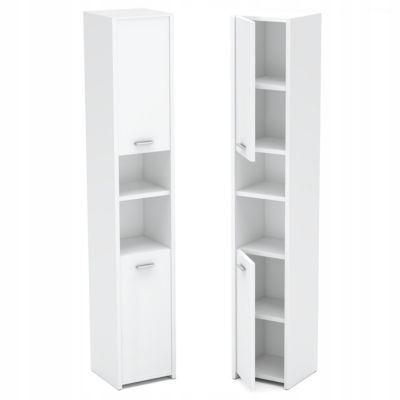 Colonne de salle de bain 30cm blanc mat-meuble de rangement sur pied