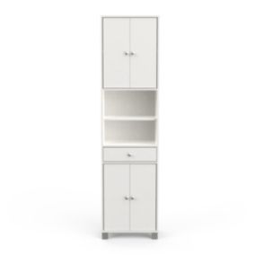 Colonne de salle de bain 4 Portes 1 Tiroir et Niches L50,5 cm Blanc - Bikini