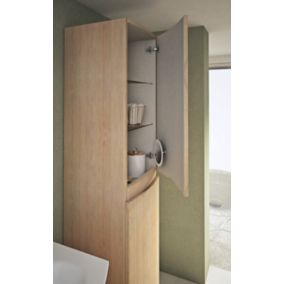 Colonne de salle de bain aspect bois naturel Vague 40 cm