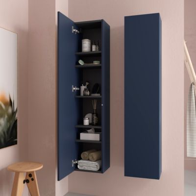 Colonne de salle de bain BEQUIA 140cm Bleu mat