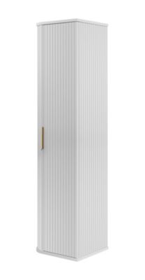 Colonne de salle de bain, blanc, poignée dorée, 35,5 x 139 x 31,5 cm