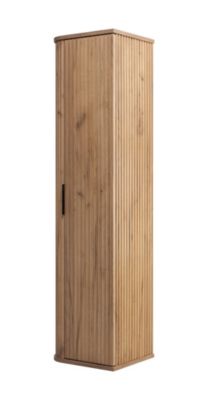 Colonne de salle de bain, Chêne Craft, poignée noire, 35,5 x 139 x 31,5 cm