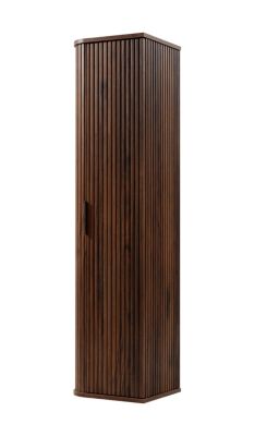 Colonne de salle de bain, chêne noyer, poignée noire, 35,5 x 139 x 31,5 cm