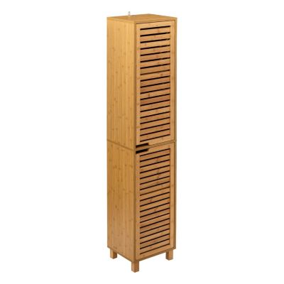 Colonne de salle de bain en bambou Marron, L. 34 x l. 24 x H. 170 cm, SICELA