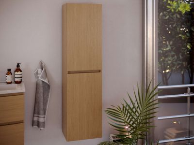 Colonne de salle de bain KIVE 2 portes 150x40x31,6 cm chêne T-BATH
