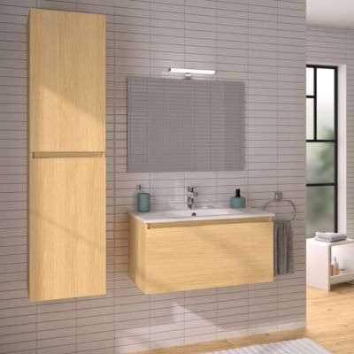 Colonne de salle de bain  murale avec rangement 40 x 156 x 35 cm SINGLE