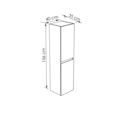Colonne de salle de bain  murale avec rangement 40 x 156 x 35 cm SINGLE