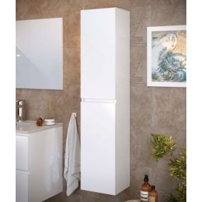 Colonne de salle de bain NELI 2 portes 140x30x27 cm blanc T-BATH