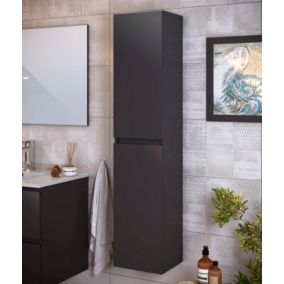 Colonne de salle de bain NELI 2 portes 140x30x27 cm gris anthracite T-BATH