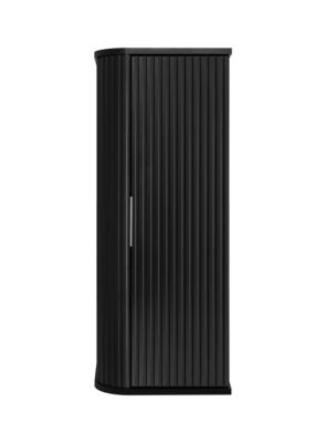 Colonne de salle de bain, noir, poignée argentée, 79 x 35,5 x 31,5 cm