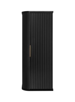 Colonne de salle de bain, noir, poignée dorée, 79 x 35,5 x 31,5 cm