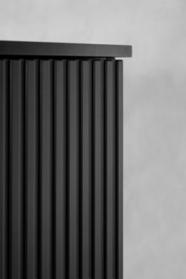 Colonne de salle de bain, noir, poignée dorée, 79 x 35,5 x 31,5 cm