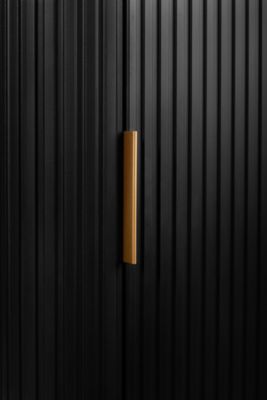 Colonne de salle de bain, noir, poignée dorée, 79 x 35,5 x 31,5 cm