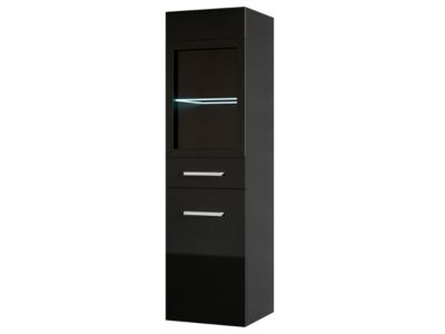 Colonne de salle de bain noire avec Leds - L30 x l30 x H109 cm - LAURINO