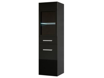 Colonne de salle de bain noire avec Leds - L30 x l30 x H109 cm - LAURINO