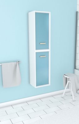 COLONNE DE SALLE DE BAIN SCANDINAVE BLANC A SUSPENDRE - H150xP25xL35cm - NORDIK VATTEN