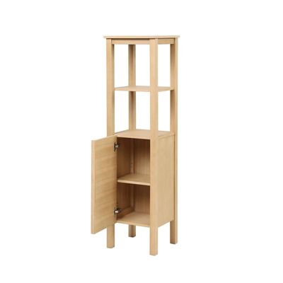 Colonne de salle de bain sur pieds chêne NESTO 145cm porte lisse