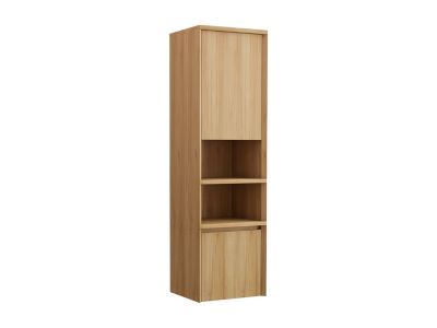 Colonne de salle de bain suspendue en teck avec niches - H140 cm - KUPANG