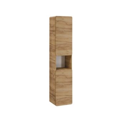 Colonne de salle de bain suspendue ERBANO  2 portes  H170 cm  Coloris chene clair
