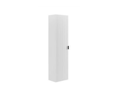 Colonne de salle de bain suspendue striée - Blanc mat - H140 cm - ZEVINI