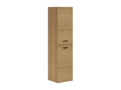 Colonne de salle de bain suspendue striée - Naturel clair - H140 cm - SARONE