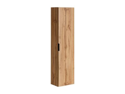 Colonne de salle de bain suspendue striée - Naturel clair - H140 cm - ZEVARA