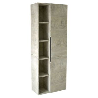 Colonne de salle de bains 1 porte à suspendre H.135 x P.26,6 x l.50 cm, effet bois nordic, Ondee Alaska