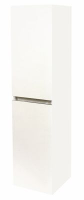 Colonne de salle de bains 2 portes à suspendre H.120 x P.30 x l.40 cm, blanc brillant, Ondee Trendy