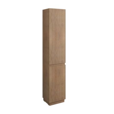 Colonne de salle de bains 2 portes à suspendre H.185 x P.30 x l.36 cm effet chêne Monolite
