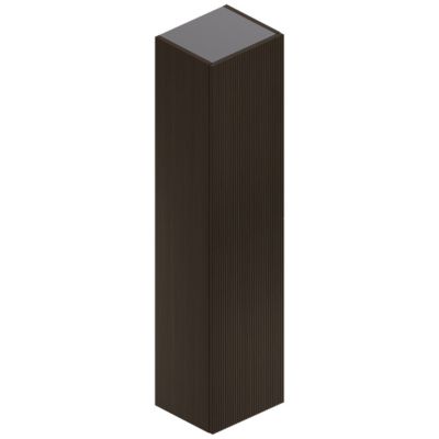 Colonne de salle de bains 2 portes placage noyer strié H.150 cm, Pura+