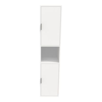 Colonne de salle de bains 2 portes suspendue blanc mat H.160 x l.35 x P.36 cm GoodHome Nava