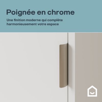 Colonne de salle de bains 2 portes suspendue blanc mat H.160 x l.35 x P.36 cm GoodHome Nava