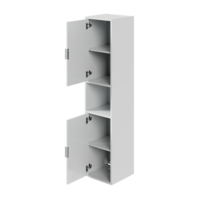 Colonne de salle de bains 2 portes suspendue blanc mat H.160 x l.35 x P.36 cm GoodHome Nava