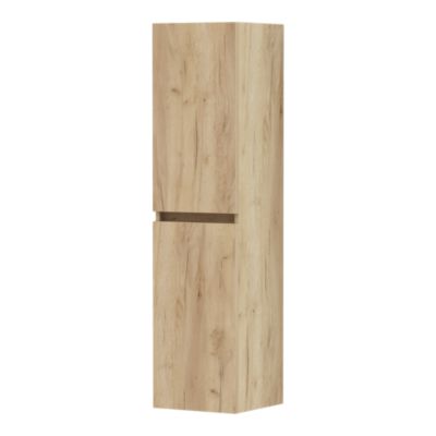 Colonne de salle de bains 2 portes suspendue H.120 x P.30 x l.30 cm effet chêne Teide