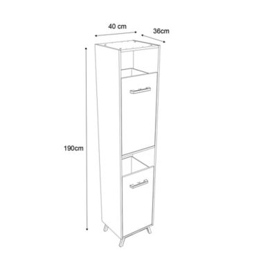 Colonne de salle de bains à linge GoodHome Ladoga blanc L. 40 x H. 190 x P. 36 cm