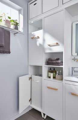Colonne de salle de bains à linge GoodHome Ladoga blanc L. 40 x H. 190 x P. 36 cm