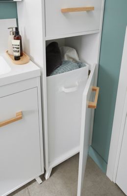 Colonne de salle de bains à linge GoodHome Ladoga blanc L. 40 x H. 190 x P. 36 cm