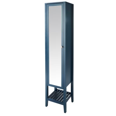 Colonne de salle de bains à poser avec miroir bleu mat l.36 x H.185 x P.40 cm, GoodHome Perma