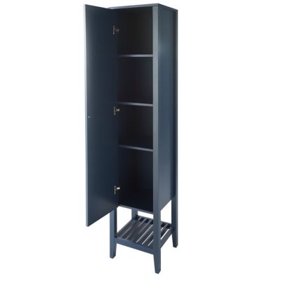 Colonne de salle de bains à poser avec miroir bleu mat l.36 x H.185 x P.40 cm, GoodHome Perma