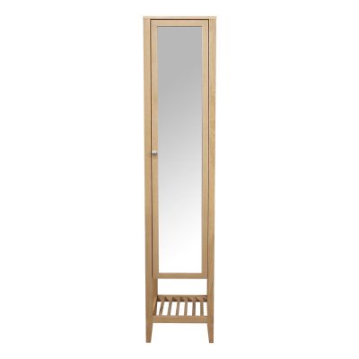 Colonne de salle de bains à poser avec miroir placage chêne l.40,2 x H.185 x P.36,1 cm, GoodHome Perma