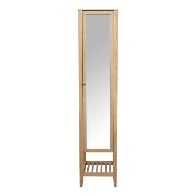 Colonne de salle de bains à poser avec miroir placage chêne l.40,2 x H.185 x P.36,1 cm, GoodHome Perma