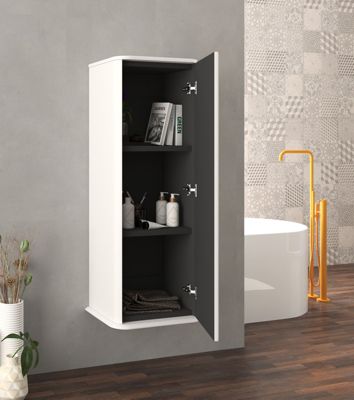 Colonne de salle de bains à suspendre 1 porte H.123 cm, blanc mat, IDRA